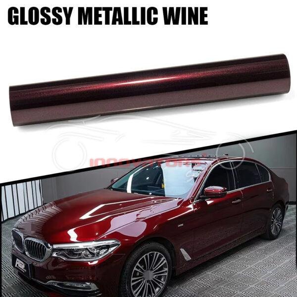 Car Wrap Glossy Metallic Wine Red PPF Paint Protection Film