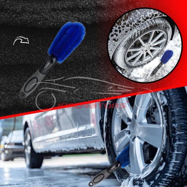ALLOY WHEEL BRUSH BLUE AND BLACK {T-01}