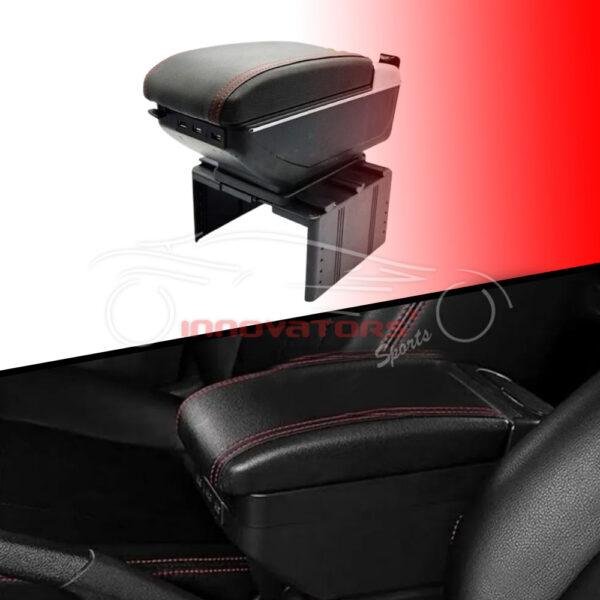 Car Universal Multi-Functional 6 USB Arm Rest Black Color