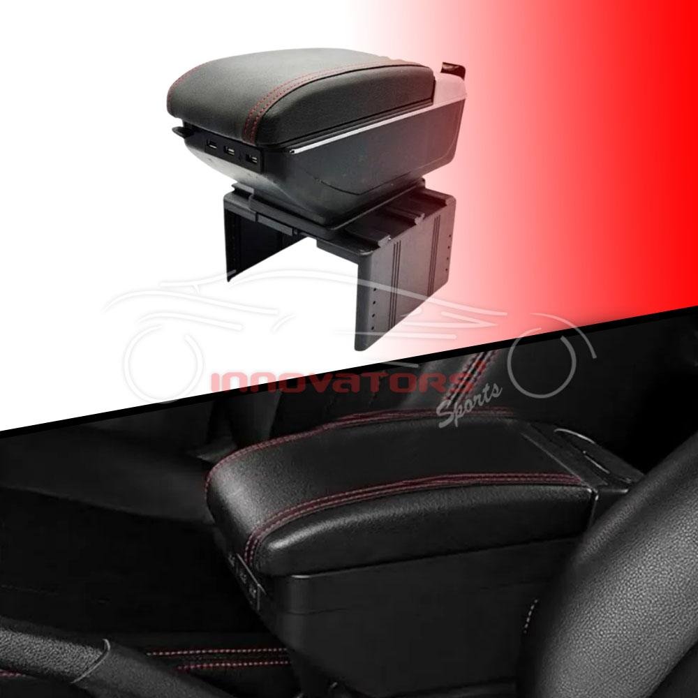 Car Universal Multi-Functional 6 USB Arm Rest Black Color