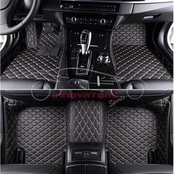 Honda Civic 7D Diamond Floor Mats Black with Black Stitch 2016-2021