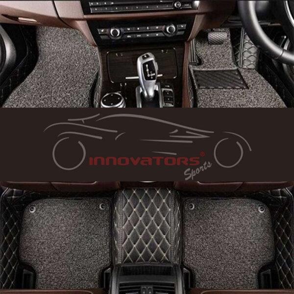 Honda Civic 9D Diamond Floor Mats Black with Grey Grass 2016-2021