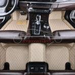 Honda Civic 7D Diamond Floor Mats Beige with Beige Stitch 2012-2015