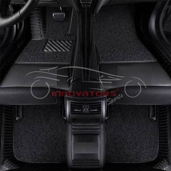 Honda Vezel 9D Floor Mats Horizontal Stitch Black With Black Grass 2013-2021
