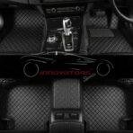 Honda Fit 7D Diamond Floor Mats Black with Black Stitch 2013-2018