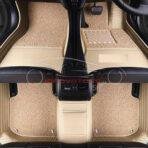Hyundai Sonata 9D Floor Mats Horizontal Stitch Beige With Beige Grass 2021-2023