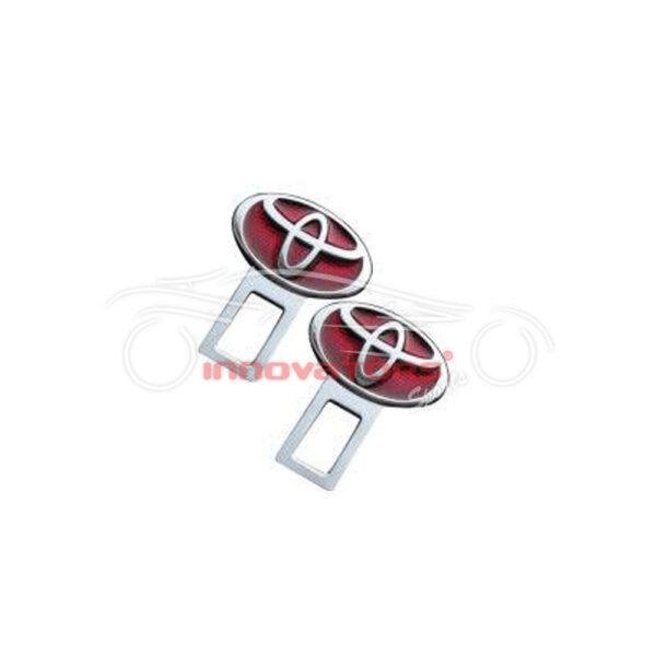 Metal Silver Red-Car-Safety-Belt-Buckle