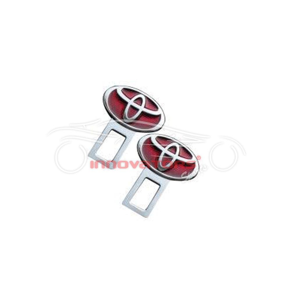 Metal Silver Red-Car-Safety-Belt-Buckle