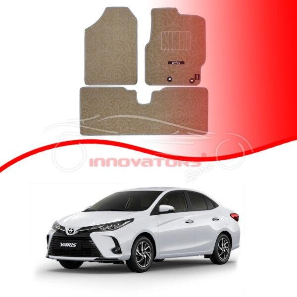 Toyota Yaris 2021–Present Premium Beige Carpet Car Floor Mat