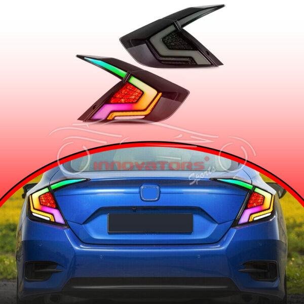 Honda Civic RGB Tail Lights Audi Style 2016–2021
