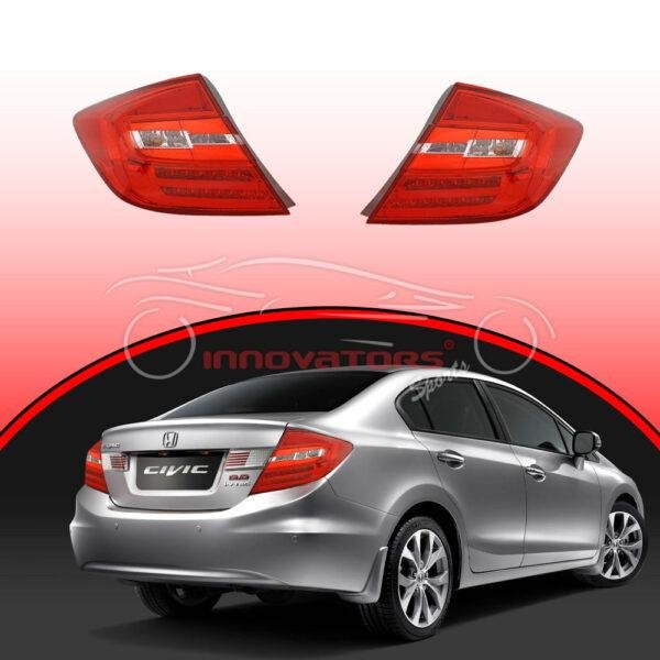Honda Civic Rear Lamps Red Crystal 2012–2015