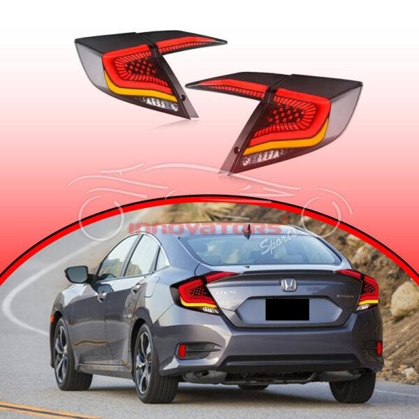 Honda Civic Rear Lamp Snake Style Smoked 2016–2020