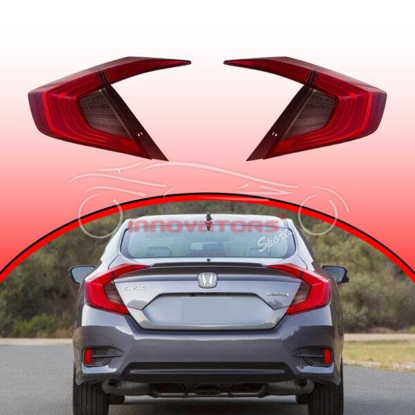 Honda Civic Rear Lamps V1 Red Smoke 2016–2020
