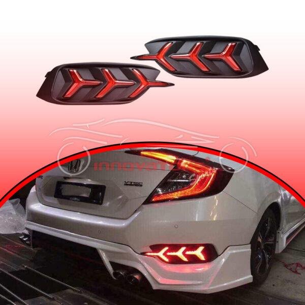 Honda Civic Bumper Reflector Lamborghini 2016-2020