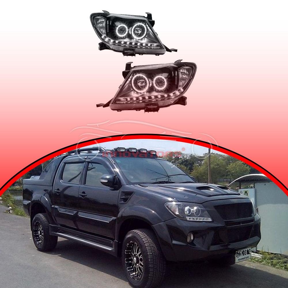 Toyota Hilux Vigo Black Head Lamps 2012-2016