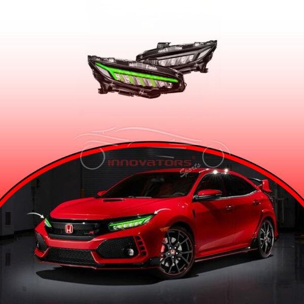 Honda Civic RGB Headlamps Headlights Audi Style 2016-2021