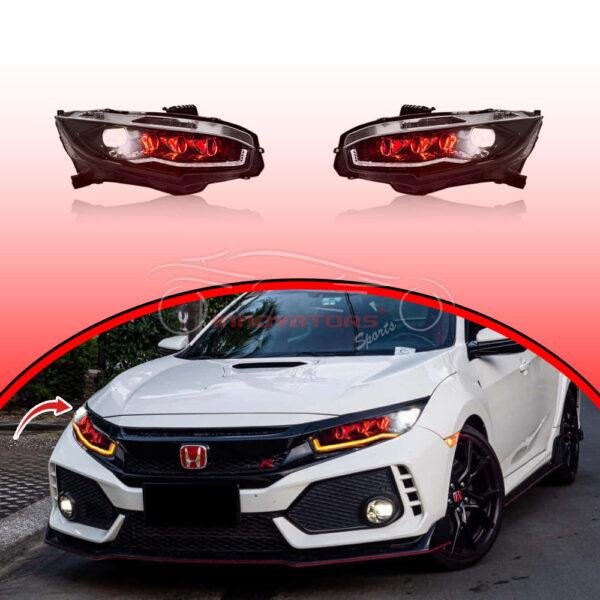 Honda Civic RGB Head Lamps Transformer Style 2016-2021