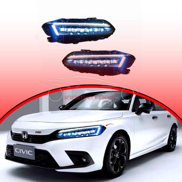 Honda Civic LED Headlamps Headlights Bugatti Style 2022-2023