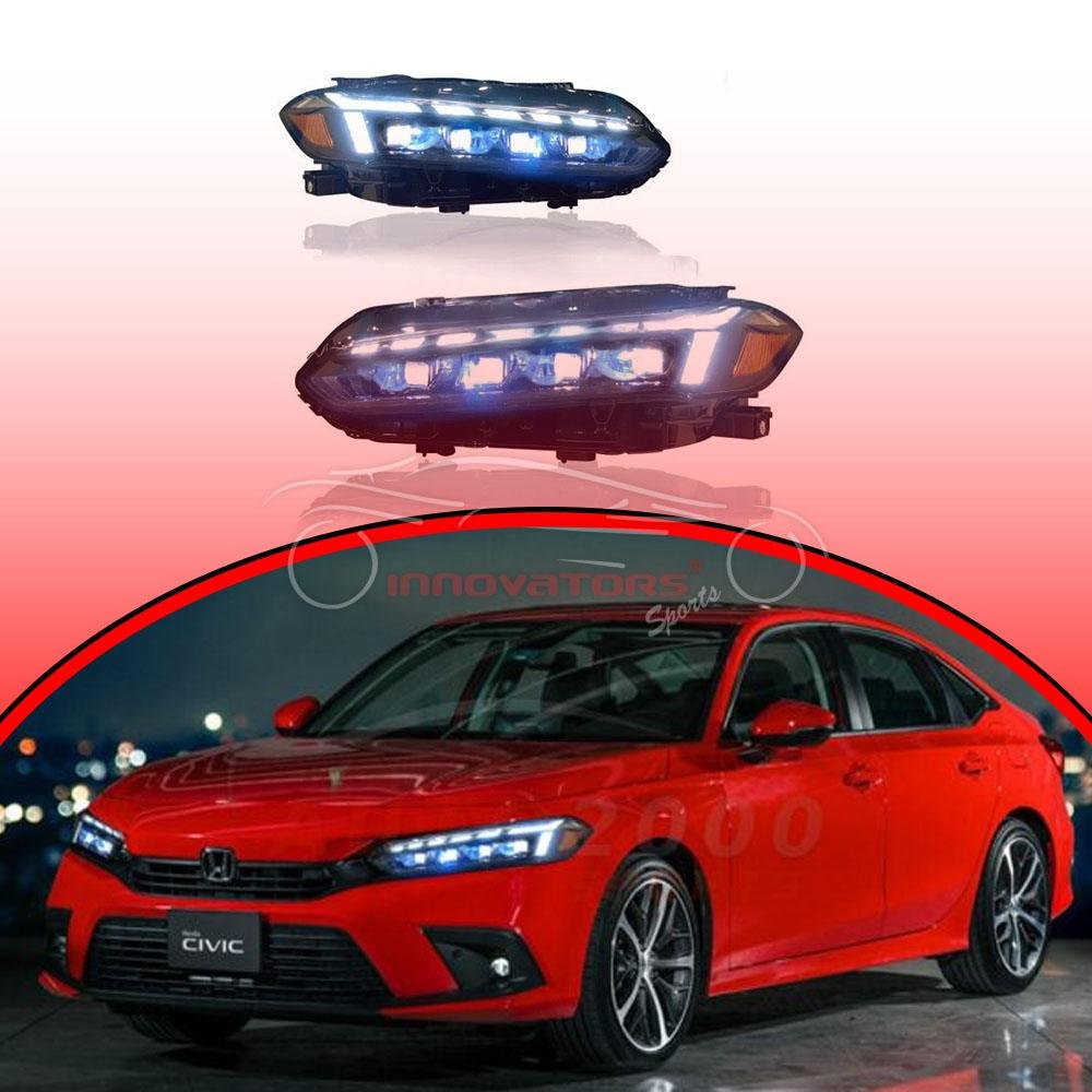 Honda Civic LED Headlamps Headlights Bugatti Style 2022-2023