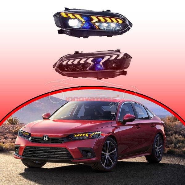 11th Gen Honda Civic Head Lights E-Tron GT Style Head Lamps