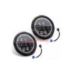 LED Round Light Projector Headlights Headlamps With Neon Ring