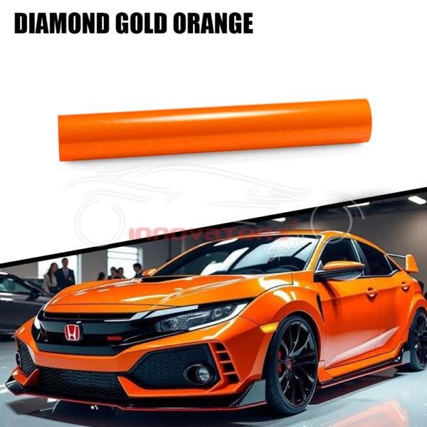 Car Wrap Diamond Gold Orange Color PPF Paint Protection Film