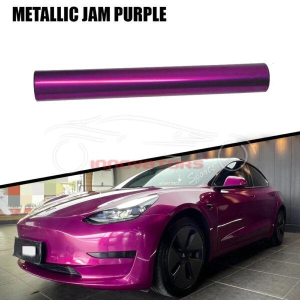 Car Wrap Gloss Metallic Jam Purple Color Paint Protection Film