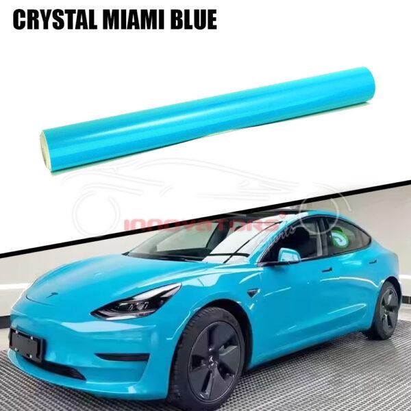 Car Wrap Glossy Crystal Miami Blue Color PPF