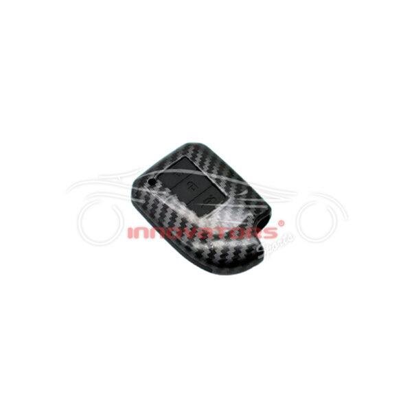 Toyota Yaris Plastic Key Cover PVC 3 Buttons 2020-2021 - Carbon Fiber With Black