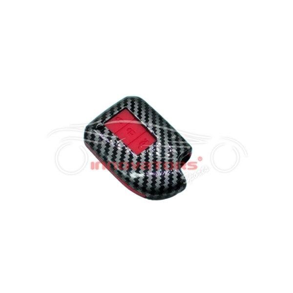 Toyota Yaris Plastic Key Cover PVC 3 Buttons 2020-2021 Carbon Fiber With Red