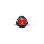 Toyota Vitz Plastic Key Cover PVC 2 Buttons 2014-2019 - Carbon Fiber With Red