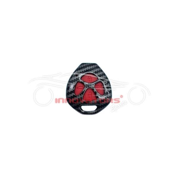 Toyota Corolla Plastic Key Cover PVC 4 Buttons 2009-2014 - Carbon Fiber With Red