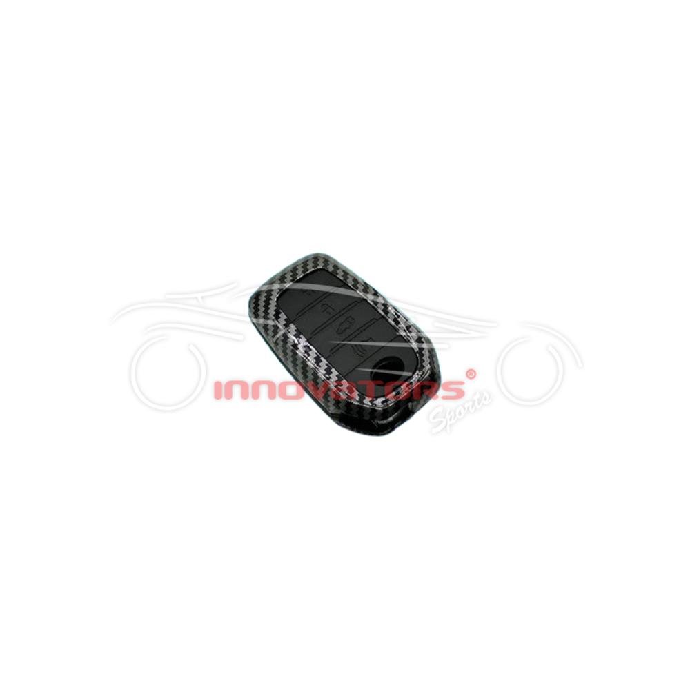 Toyota Fortuner Plastic Protection Key Cover Carbon Fiber With Black PVC 4 Buttons