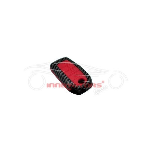 Toyota Fortuner Plastic Protection Key Cover Carbon Fiber With Red PVC 4 Buttons