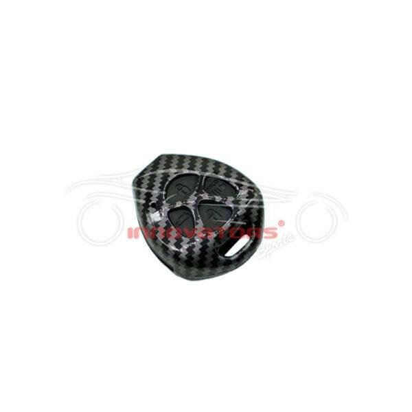 Toyota Corolla Plastic Key Cover PVC 4 Buttons 2009-2014 - Carbon Fiber With Black