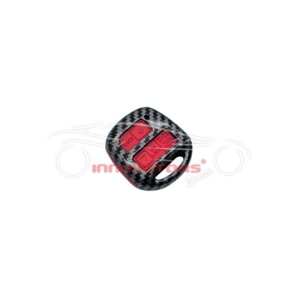 Toyota Corolla Plastic Key Cover 3 Buttons 2006-2008 - Carbon Fiber With Red