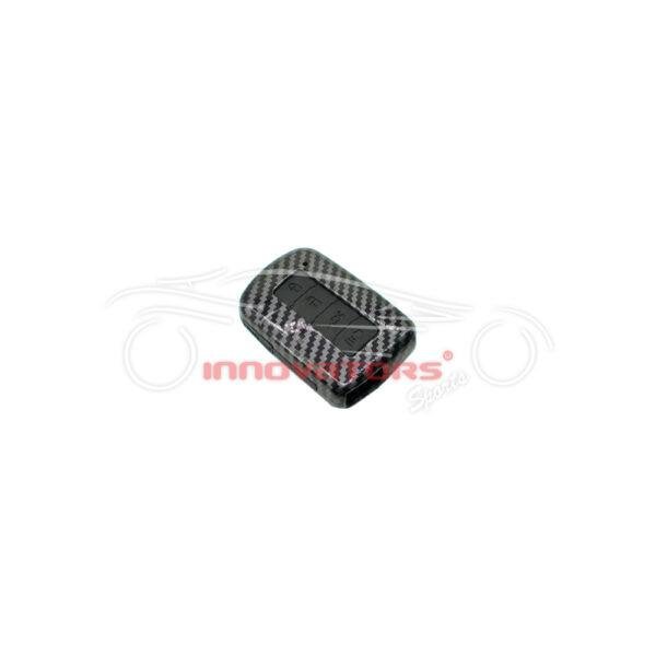 Toyota Corolla Grande Plastic Key Cover PVC 4 Buttons 2017-2021 - Carbon Fiber With Black