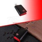Toyota Zipper Key Cover Pouch Carbon Fiber With Keychain Ring
