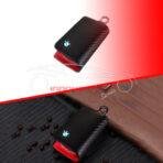 BMW Zipper Key Cover Pouch Carbon Fiber With Keychain Ring