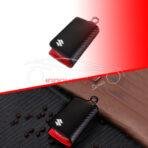 Suzuki Zipper Key Cover Pouch Carbon Fiber With Keychain Ring