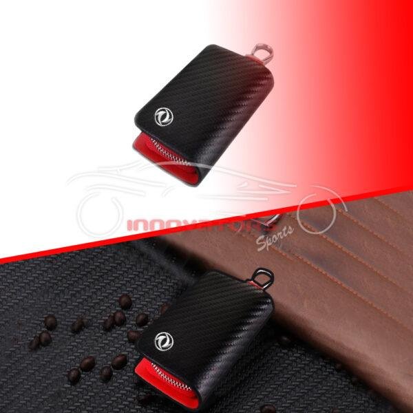 DFSK Zipper Key Cover Pouch Carbon Fiber With Keychain Ring