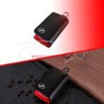Perodua Zipper Key Cover Pouch Carbon Fiber With Keychain Ring