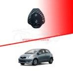 Toyota Vitz Plastic Key Cover PVC 2 Buttons 2014-2019 - Carbon Fiber With Black