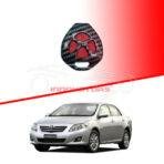 Toyota Corolla Plastic Key Cover PVC 4 Buttons 2009-2014 - Carbon Fiber With Red