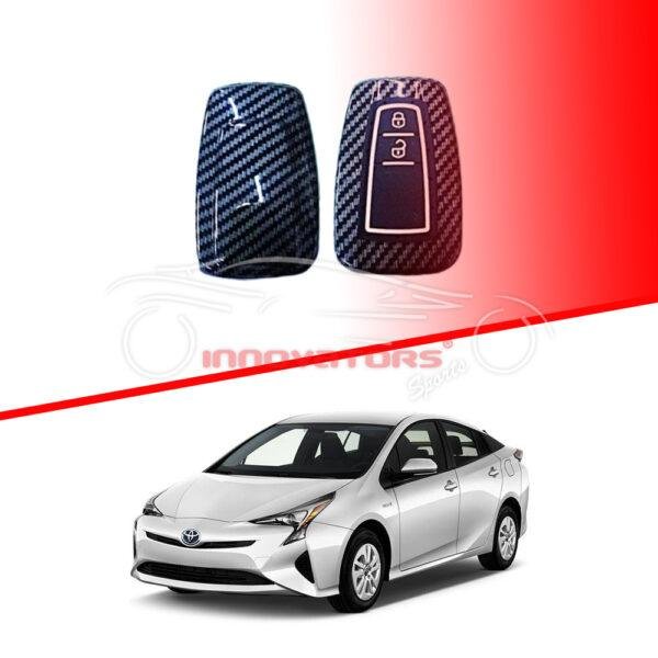 Toyota Prius Plastic Protection Key Cover Carbon Fiber With Black PVC - Model 2016-2018