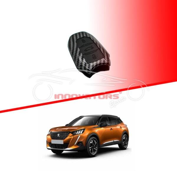 Peugeot 2008 Plastic Protection Key Cover Carbon Fiber With Black