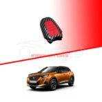 Peugeot 2008 Plastic Key Cover PVC 3 Buttons 2022-2024 - Carbon Fiber With Red