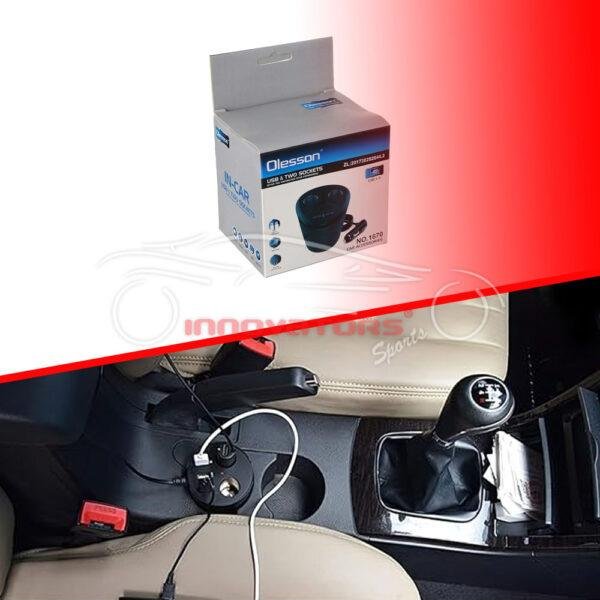 Olesson USB Car Charger with 2 Socket Extension