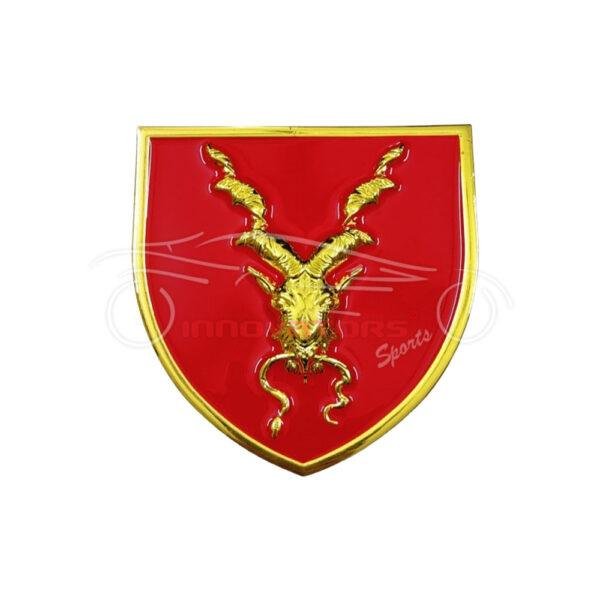 Universal Metal Markhor Monogram Metallic Red Logo