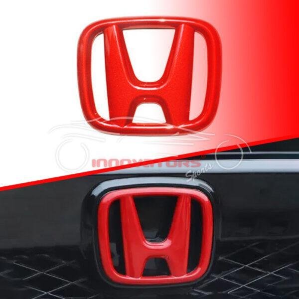 Honda Civic Plastic Logo Red Color Monogram